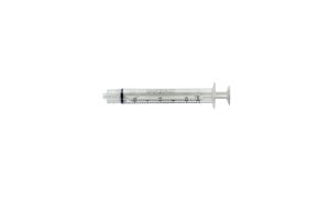 This 3 mL Luer-Lock Syringe image features an innovative, four-wing plunger, accurate scale, and a one-of-a-kind silicone ring. Single-use, latex-PVC-free. Made in Denmark since 1960!