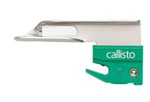 Miller 00 Blade, has a rigid metal spatula with a no-touch hook to reduce the risk of cross infection of harmful microorganisms. Single-use/latex-free