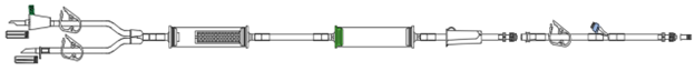 The B8021-TF ULTRA High Flow Blood Administration Set illustration has a SWAN-LOCK® needle-free Y-connector, Female Luer Lock, vented spike, 170 micron filter inline blood chamber, hand pump, (3) pinch clamps, roller clamp, and a spin-lock.